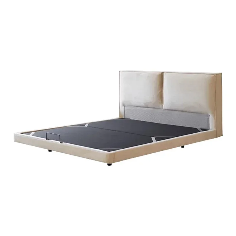 Suspended bed, bedroom Small flat edge double 1.8 meters cream style modern simple double bed