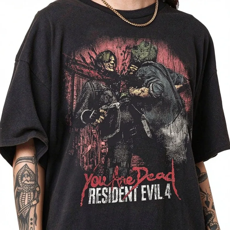 Resident Evil Leon Kennedy Horror Game T-shirt | Classic Survival Horror Game, Suitable for Men and Women All Seasons T-shirt