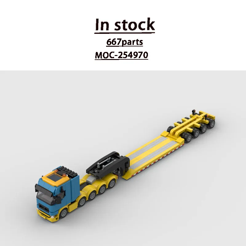 

MOC-254970 New Classic Cargo Transport Trailer Building Block Model 667 Parts Boys Children Birthday Christmas Toy Gift