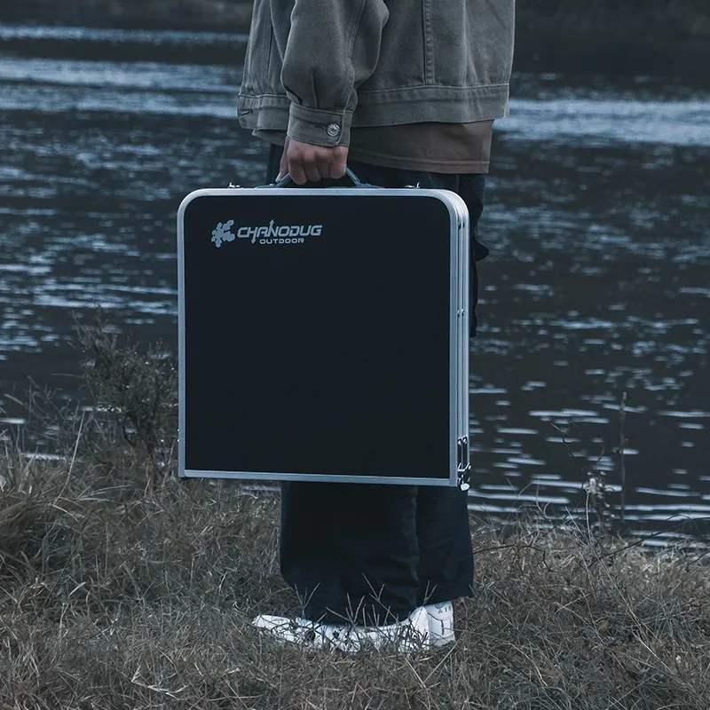 Tavolo pieghevole portatile da esterno Tavolo da campeggio triplo in lega di alluminio Tavolo per auto con guida autonoma Nuovo