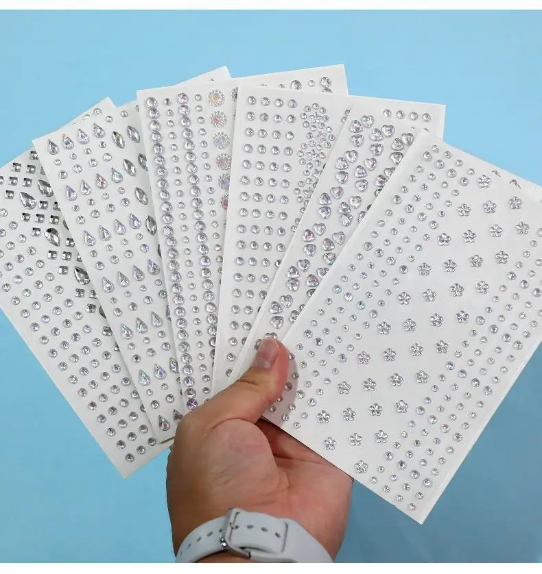 Mini Flowers Face Makeup Faux Diamond Stickers