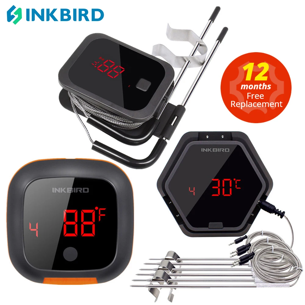 IBT 2X 4XS 6XS 3 Types Food Cooking Household Wireless BBQ Thermometer IBT-2X Probes&Timer For Oven Meat Grill Free App Control