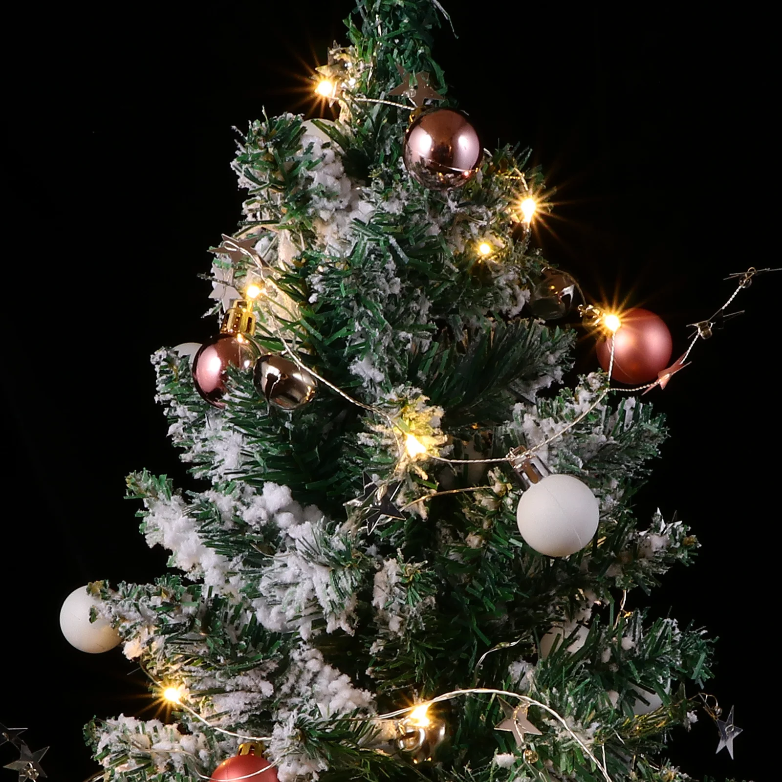 1 قطعة عيد الميلاد LED سلسلة ضوء الكرة جرس تصميم الوردي معلقة الديكور أضواء الغلاف الجوي داخلي في الهواء الطلق #1