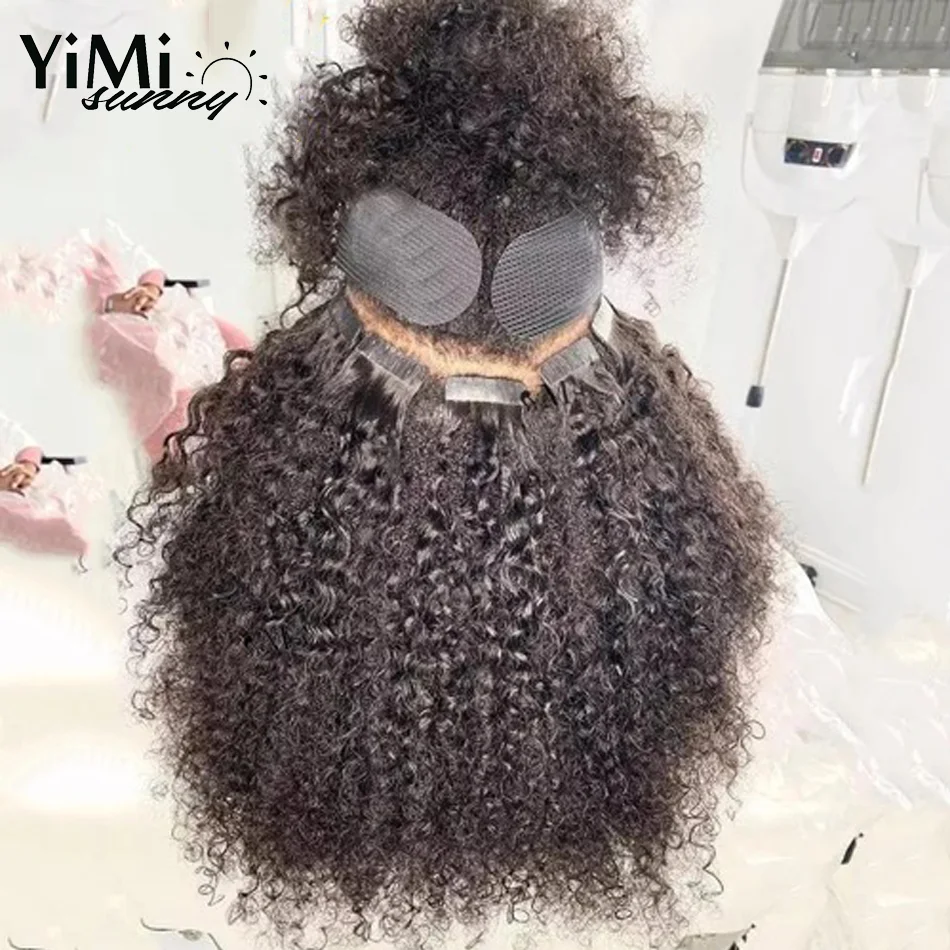 Mogolian Afro Kinky Curly Tape In Human Hair Extensions Microlinks Remy Brazilian Kinky Curly Hair Tape In Extensions 8-26Inch