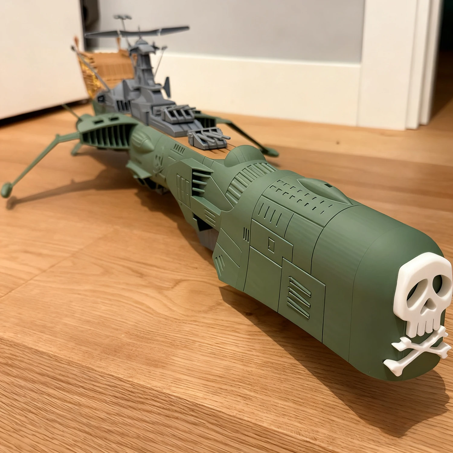 70cm 아카디아 우주 해적선 조립 모델, 정교하게 제작된 3D 프린팅 형성선박 정적 모델 키트 선박 장난감