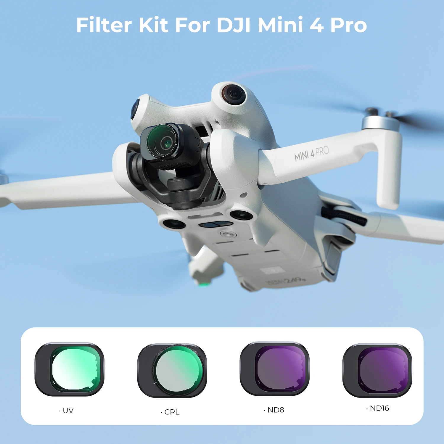 K&F CONCEPT Filter Set (4Pcs) for DJI Mini 4 Pro,UV Protection Filter Circular Polarizer And ND8/ND16 Neutral Density Filter