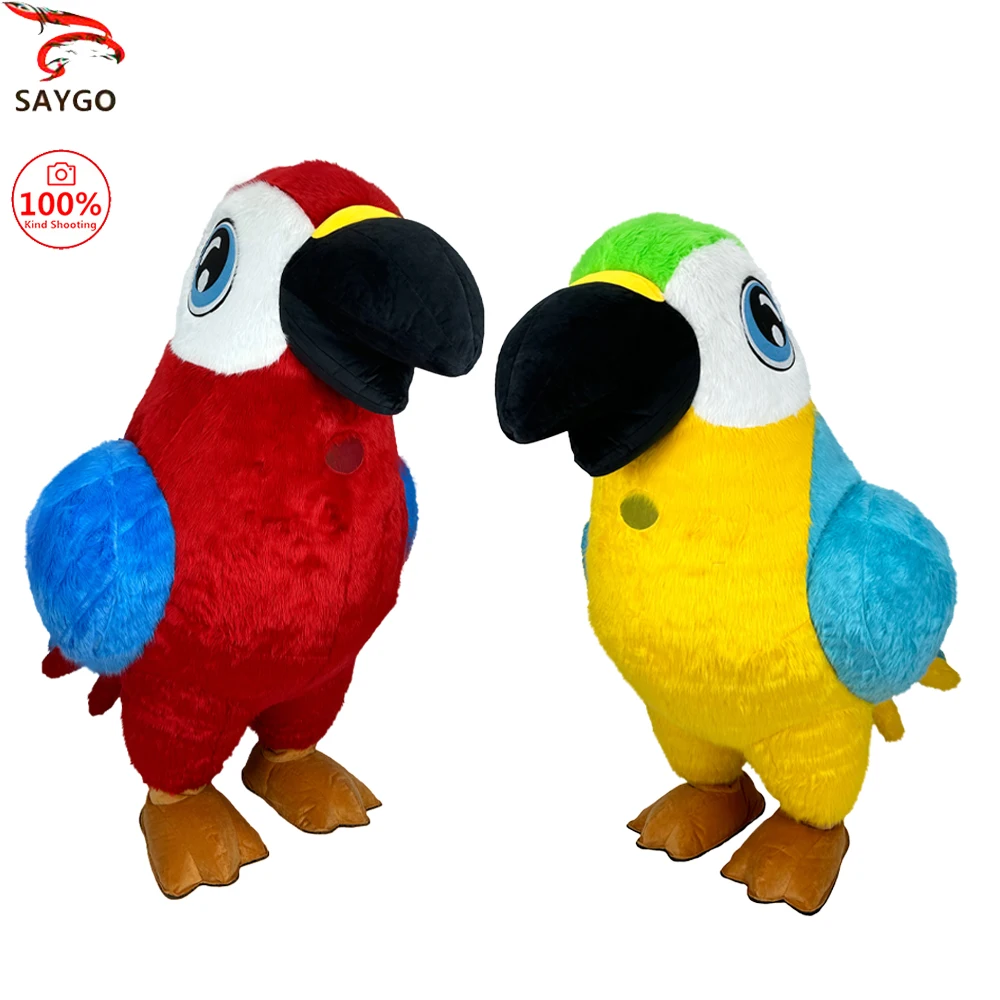

SAYGIO Parrot Inflatable Plush Costume Mascot Adult Character Cosplay Animal Halloween Carnival Party Fancy Set