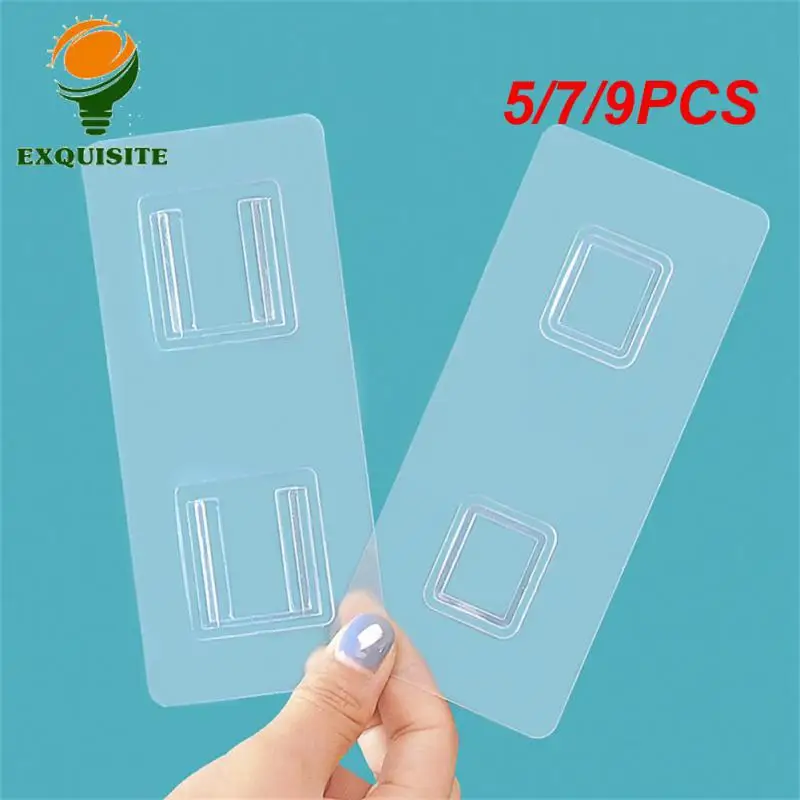 5/7/9PCS Storage Rack Seam Adhesive Hanging Shelf Waterproof And Oilproof Reusable Home Storage Seamless Adhesive Hooks