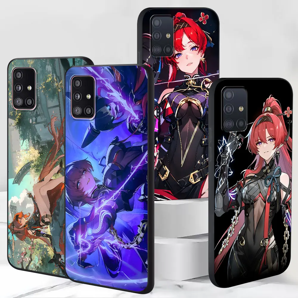 Wuthering Waves Yin lin Case for Samsung Galaxy S23 S10e S10 S21 FE S22 S9 S24 Ultra S20 Plus Soft Black TPU Phone Cover Bumper