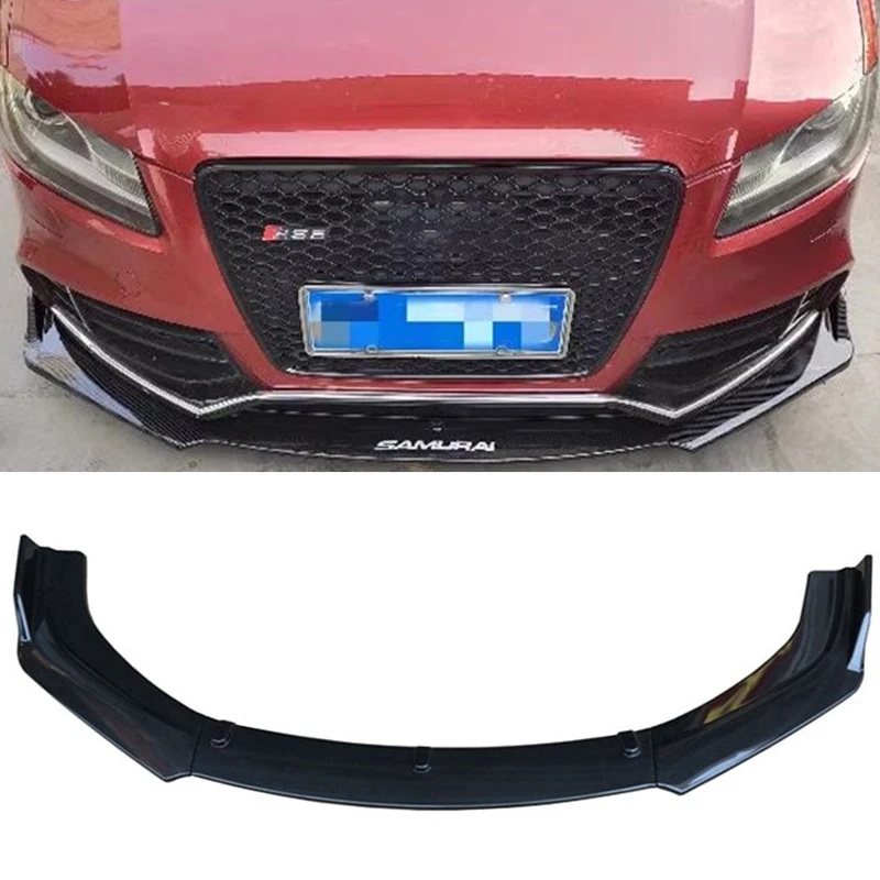 For Universal ABS Front Bumper Lip Diffuser Splitter Audi A5 S5 RS5 Anti-Collision Black Body Kit Accessories 2008-2024 Year