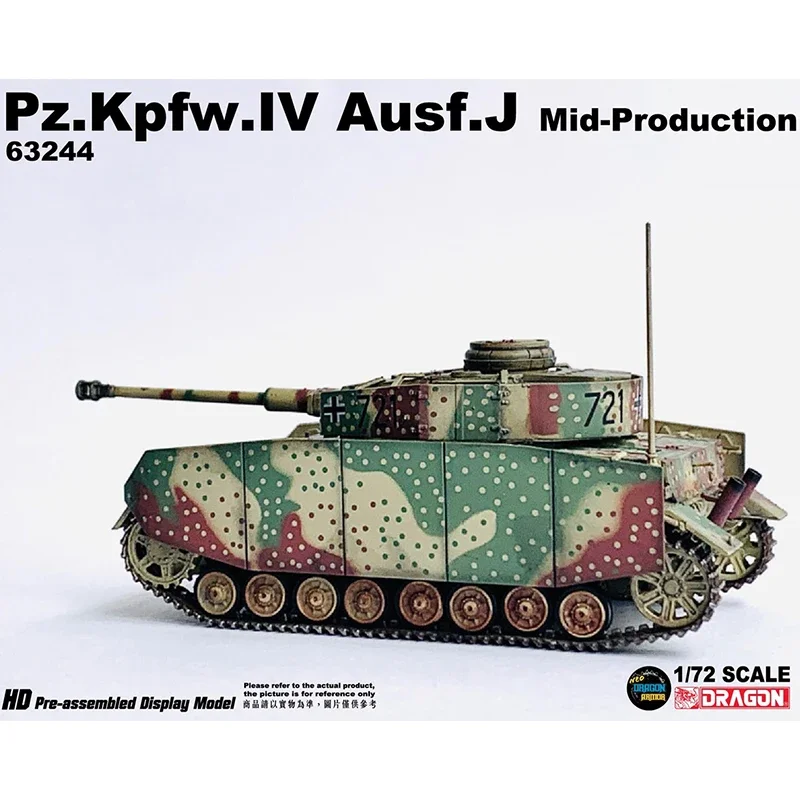 Static Display 1:72 Scale Plastics 63244 Tank No.4 J-Type 1944 Model Militarized Combat Track Type Classics Collection Gifts