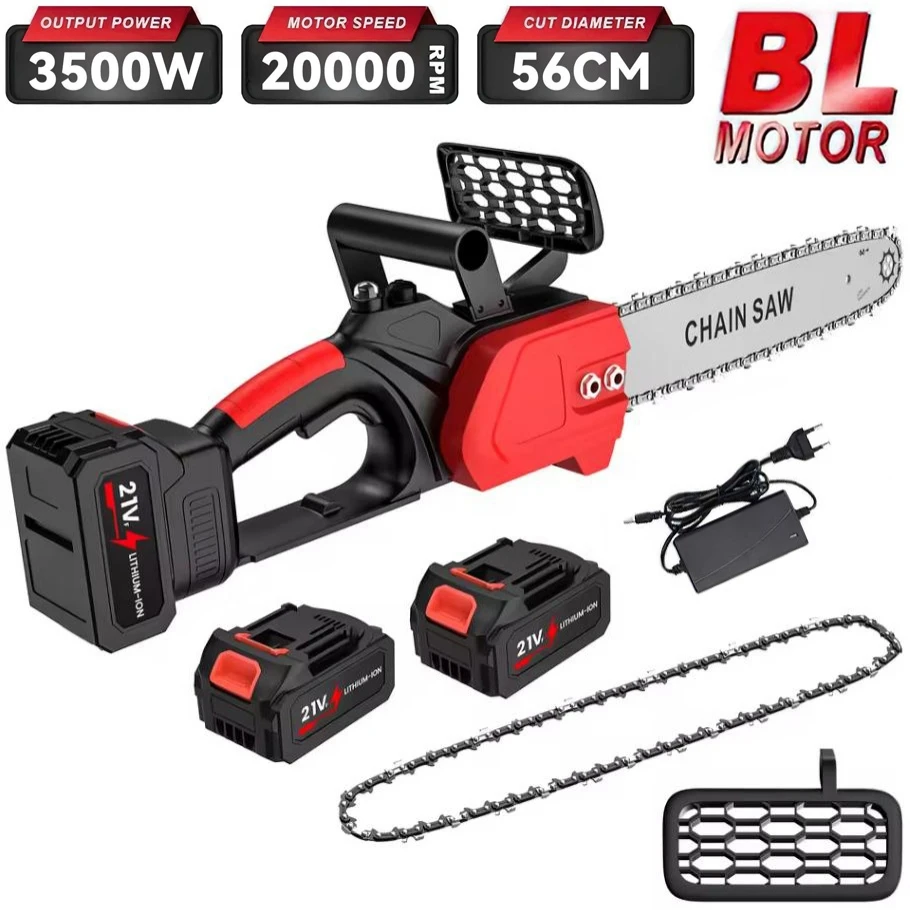 Tronçonneuse sans fil sans balais de 12 pouces, 3500W 20000 tr/min pour batterie Makita 21V, tronçonneuse domestique qui coupe des bûches jusqu'à 40 cm, coupe du bois