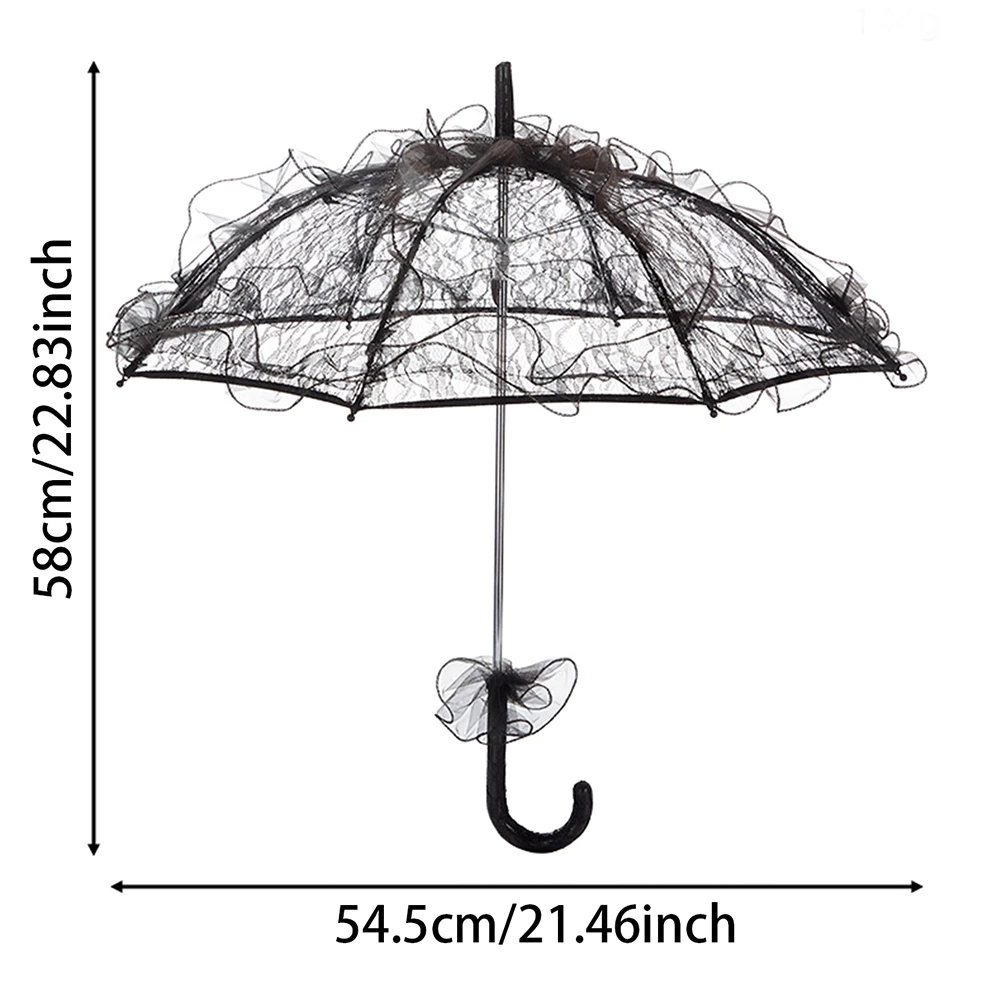 Lace Parasol Umbrella for Wedding, Bridal Photo Prop, Gothic Lolita Ruffle Umbrella, Decorative Umbrella for Bridesmaid Party image 5