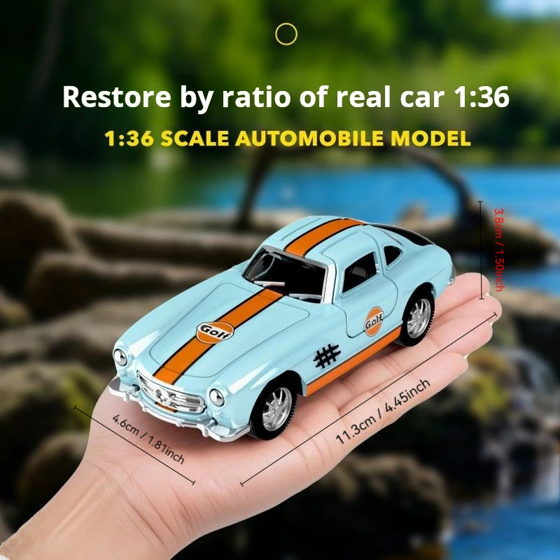 รถโมเดลโลหะผสมสเกล 1/36 รุ่น Gulf Oil Series Classic Retro Coupe ของสะสม ของเล่นรถยนต์ ของขวัญวันเกิด