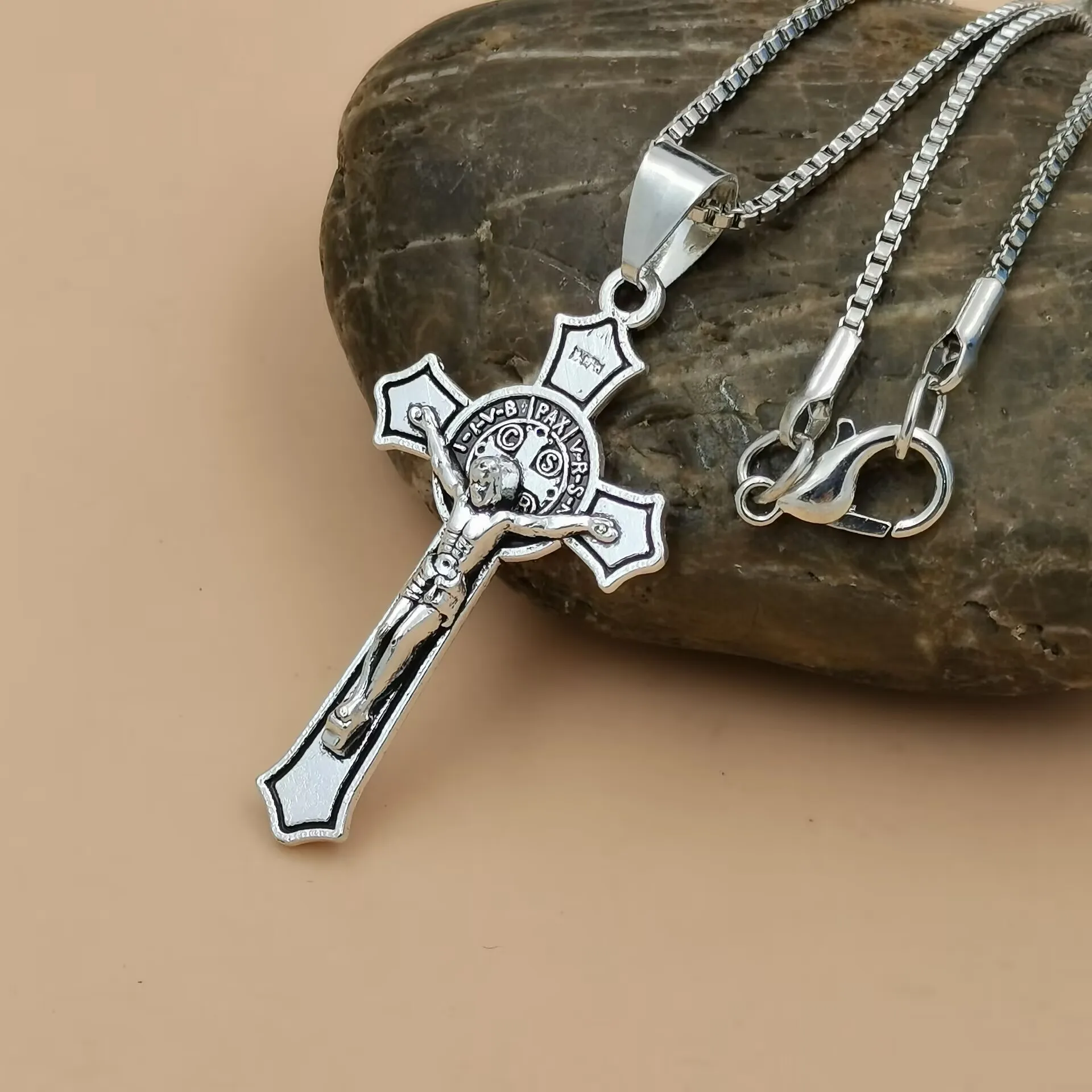 100Pcs Saint Benedict Medal Jesus Christ Cross Alloy Charm Pendants For Jewelry Making Earring Necklace DIY Accessories - Image 6