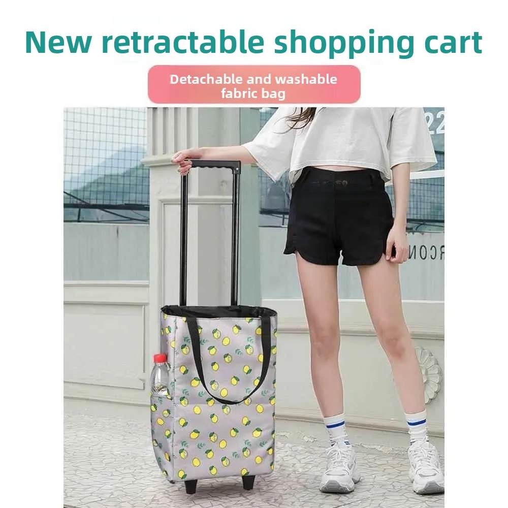 

Portable Collapsible Lightweight Shopping Cart Vegetable Buying Bar Cart Extendable Pull Rod Luggage Trailer Internet Famous ...