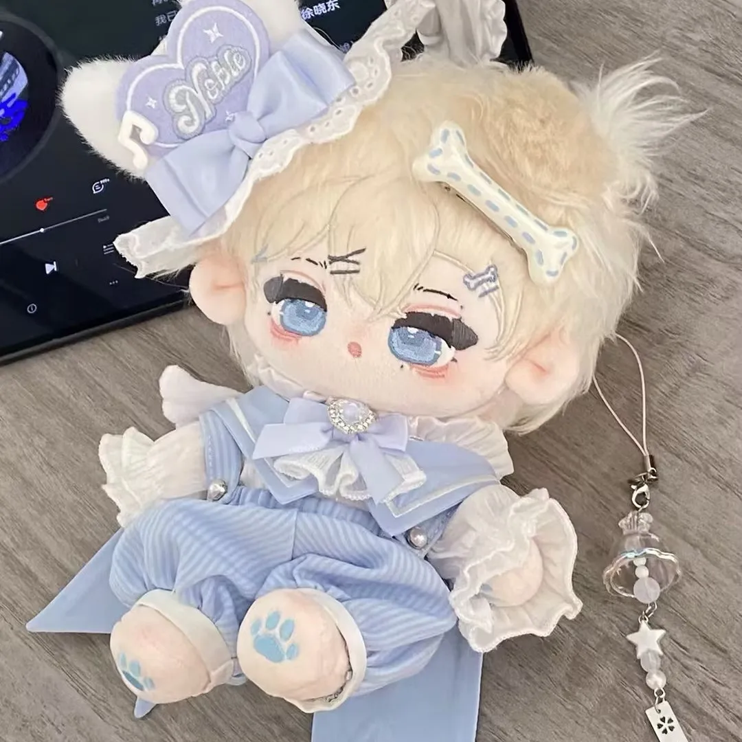 20 سنتيمتر ملابس دمى قميص ربطة القوس فيونكة الجوارب أرنب الأذن أفضل قبعة أسود أزرق الملابس زي دعوى اكسسوارات أنيمي لعبة لعبة الاطفال الهدايا