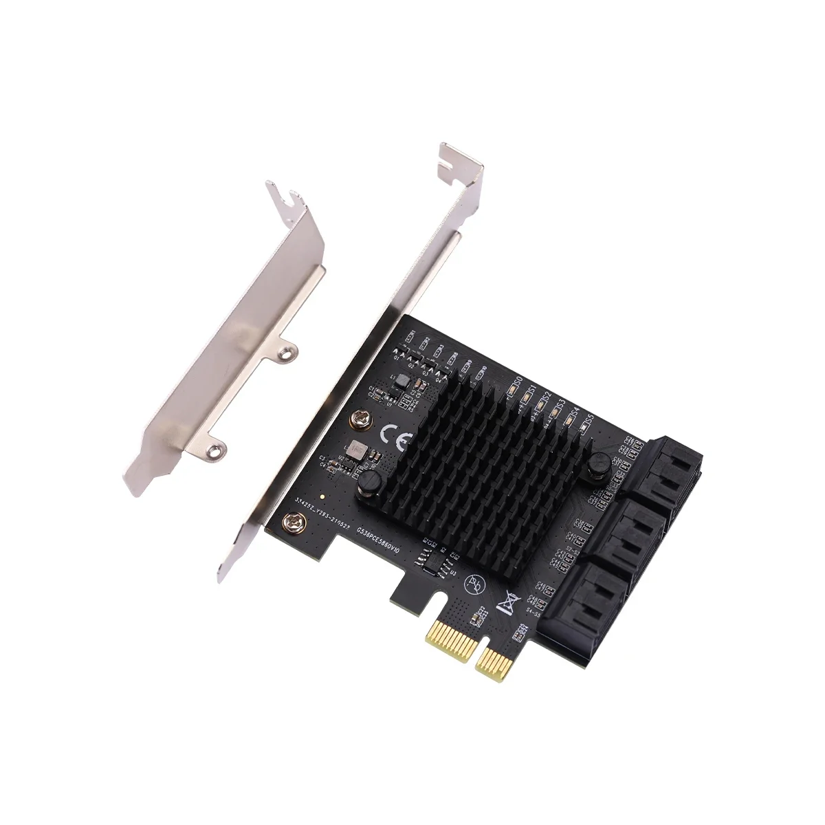 IOCREST PCIe gen3 x1 to 6 Ports 6G SATA III 3.0 Controller Non Raid Expansion Card Low Profile Bracket