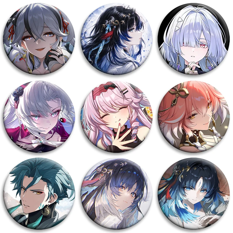 Zani Wuthering Waves Lapel Pins Cartoon Character Badge Round Tinplate Brooches Daily Fashion Decoration Fans Collectible Gifts