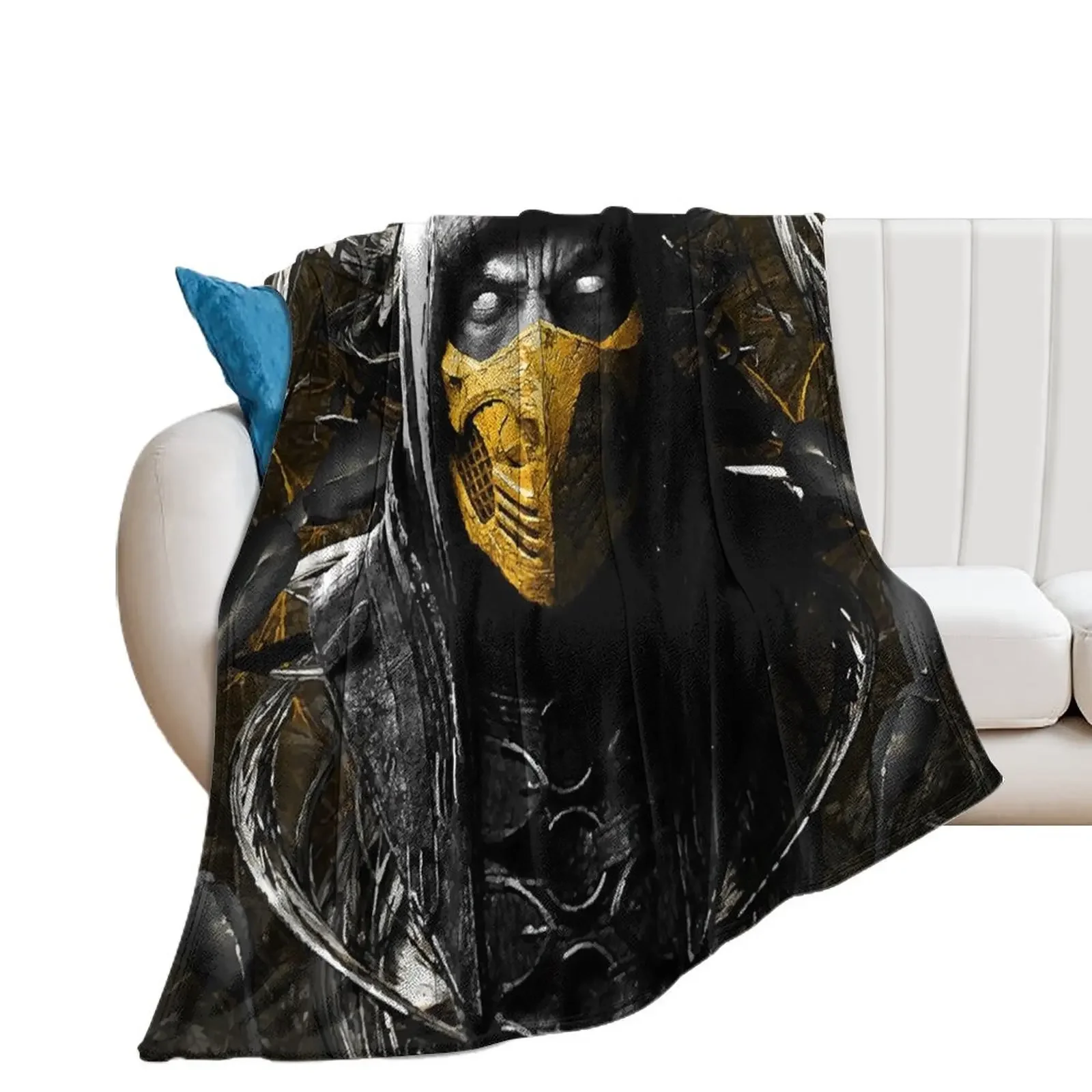 

Mortal Kombat X Scorpion Throw Blanket sofa bed Blankets Sofas Of Decoration Luxury Thicken halloween Blankets