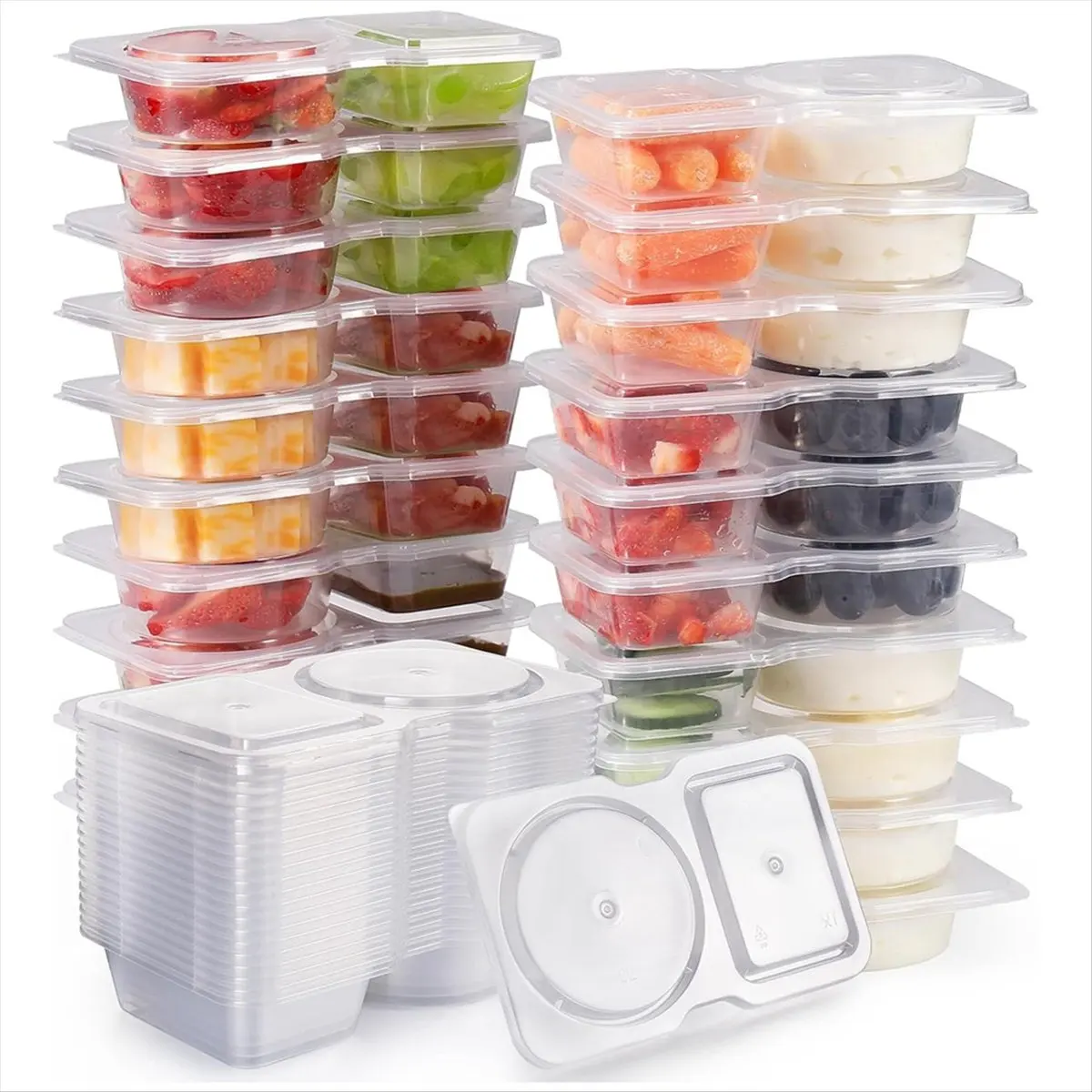 PROFESSIONAL USE Reusable Snack Containers with Lids 20Pcs,New Snack Containers,Snackle Box Container Portion Control,Snack Cont