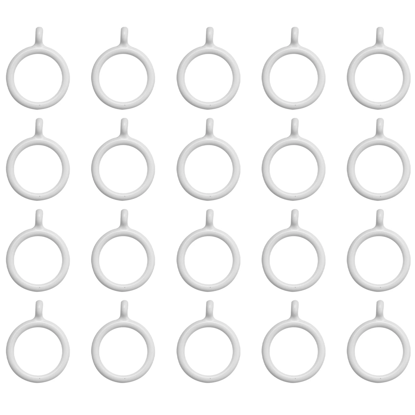 New 20X White 25Mm Inner Plastic Curtain Rings