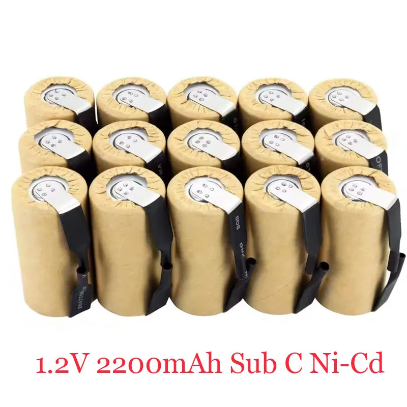 

Screwdriver Electric Drill SC Batteries 1.2V 2200mAh Sub C Ni-Cd Rechargeable Battey With Tab Power Tool NiCd SUBC Cells