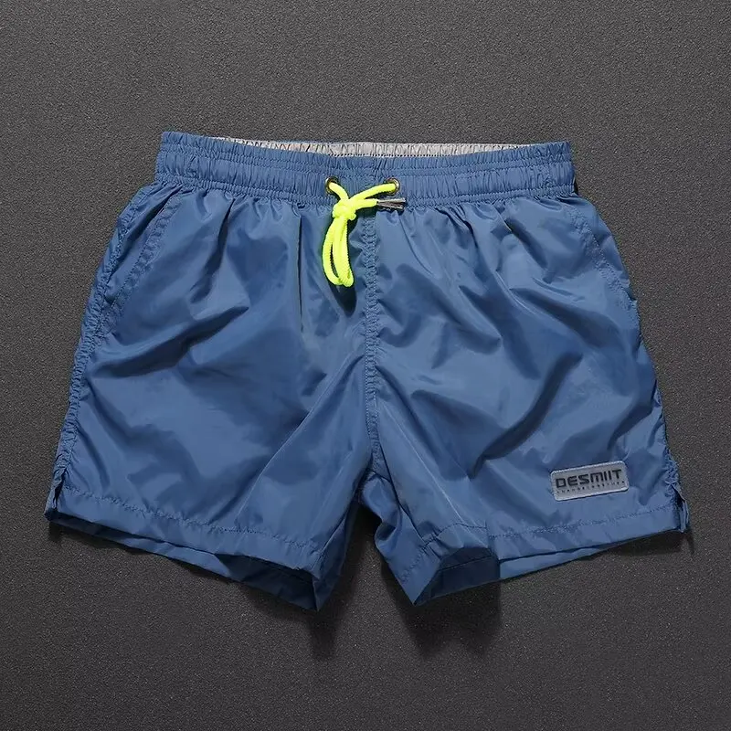 

Легкие быстросохнущие пляжные шорты для мужчин, повседневные свободные шорты для плавания и фитнеса, спортивные бриджи средней длины (до колена)