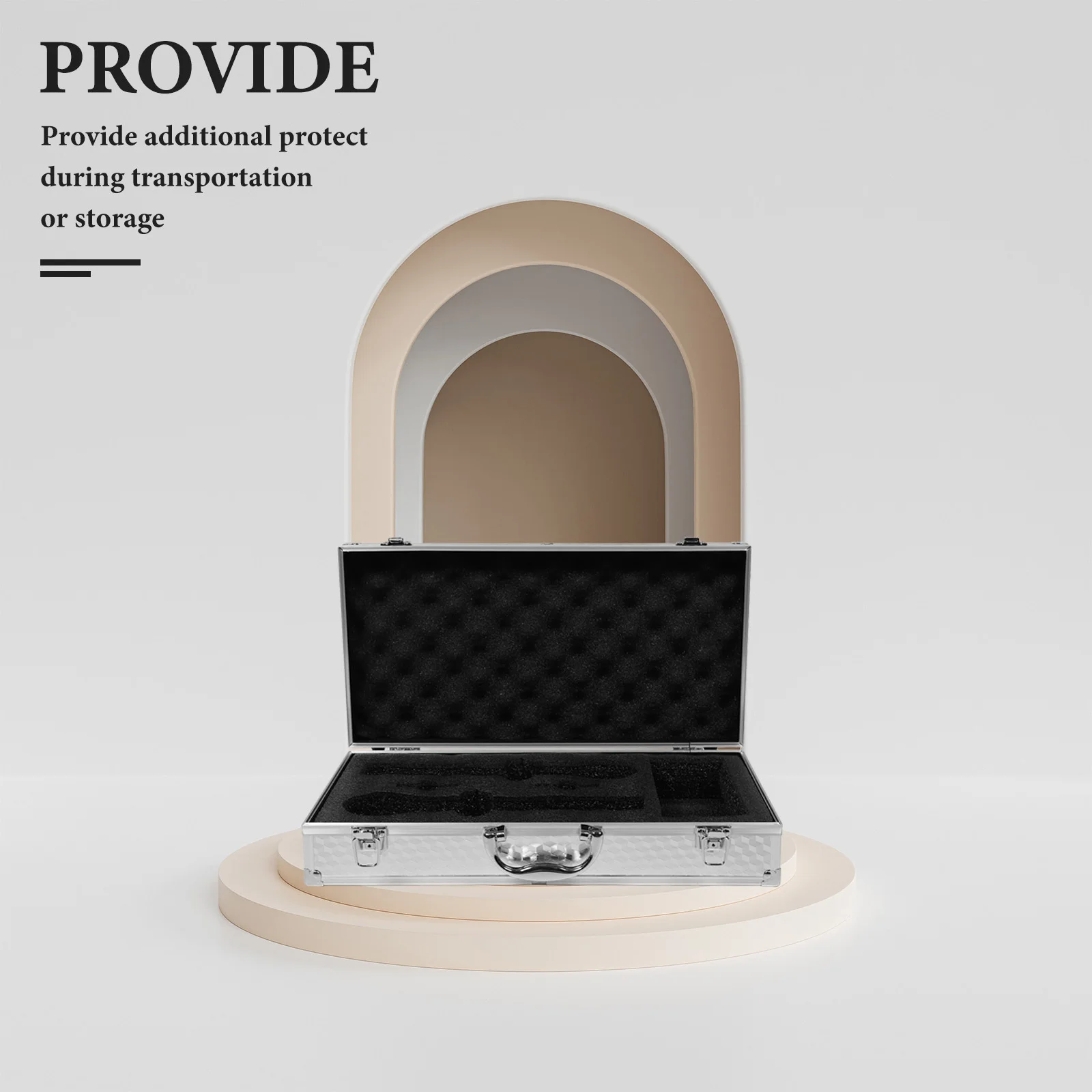 

Aluminum Alloy Microphone Case Shockproof Foam Dual Mic Storage Portable for Ktv Concerts Handheld Mic Carrying Case