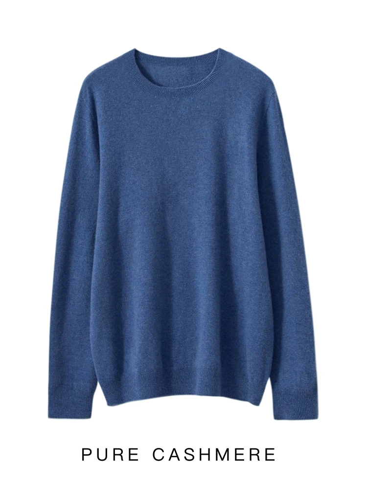 

ADDONEE Men Autumn Winter Cashmere Sweater O-neck Long Sleeve Pullover Smart Casual Jumper 100% Merino Wool Knitwear Clothing