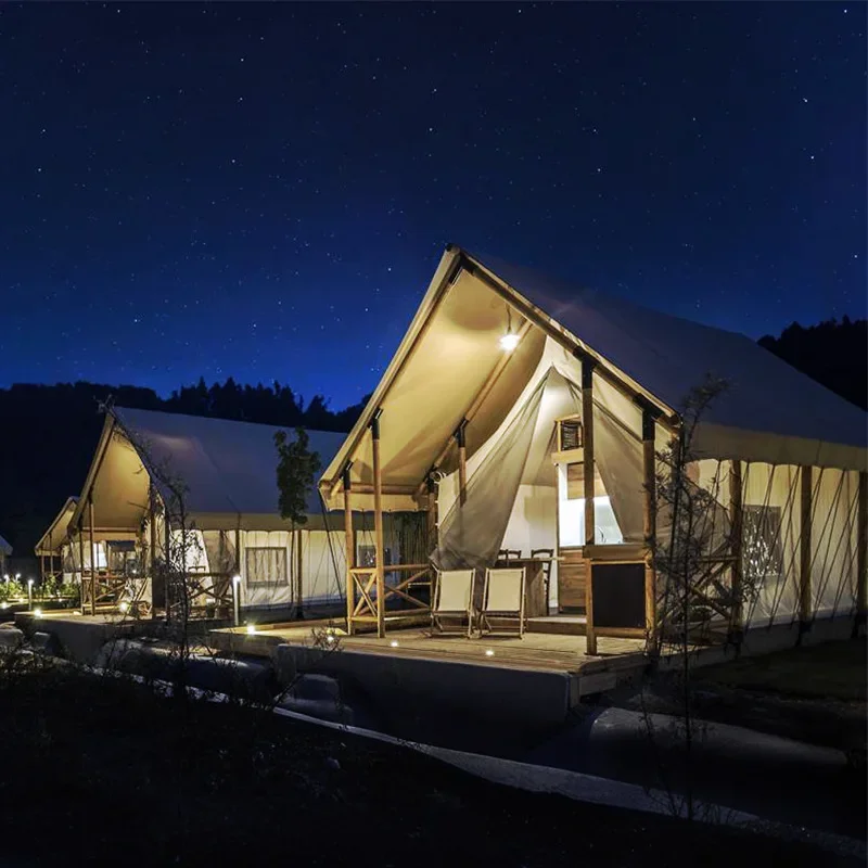 Tent Hotel Outdoor Camping B & B Resort Camping Waterproof Solid Wood Integrated Canopy Accommodation Tent