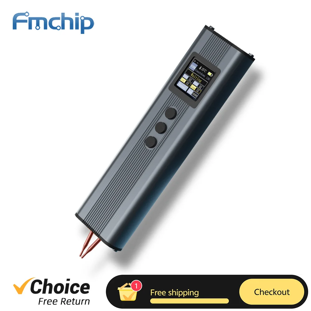 Fmchip-ポータブル溶接機,fs01バッテリー,スポット溶接機,TFTカラースクリーン,11の電力レベル,2200mah,1.33インチ