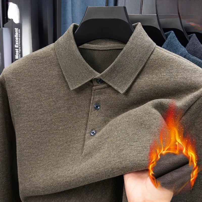 

Утепленный шерстяной вязаный свитер для мужчин: деловой повседневный стиль, теплый, однотонный, для отцов, осень-зима, модная мужская одежда