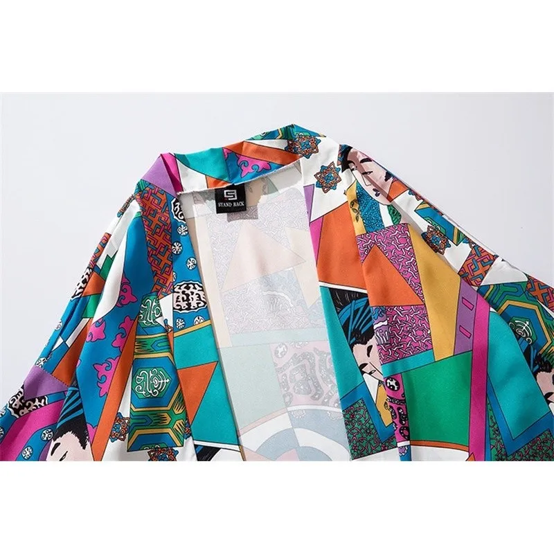 سترات كيمونو وردية جديدة كبيرة الحجم فضفاضة للنساء والرجال أردية هاراجوكو اليابانية #4