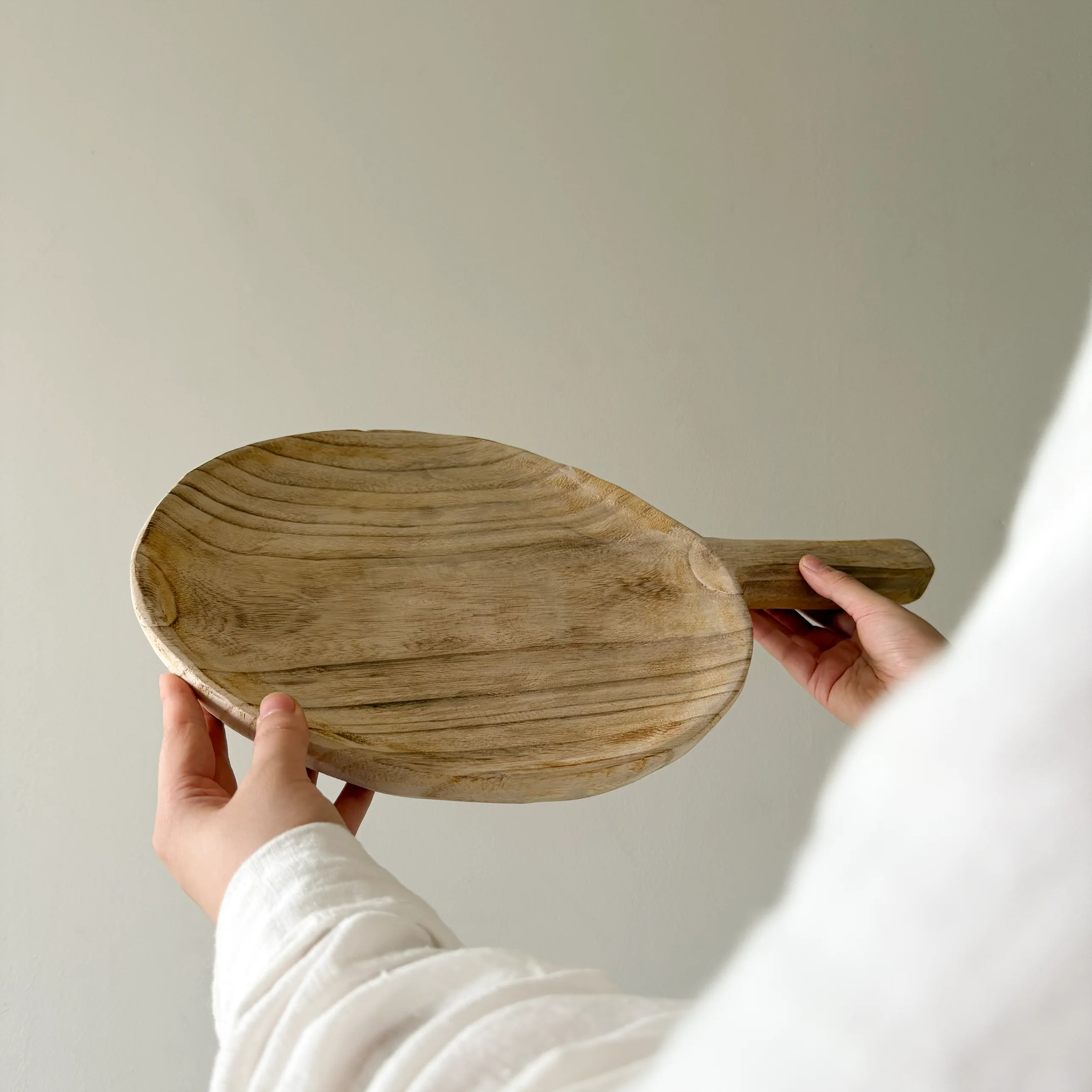 Wabi Sandy Wind Log Color Handle Wooden Tray Three Ears Art High Value  Scented Candle Tray Bread Tray  jewelry dish