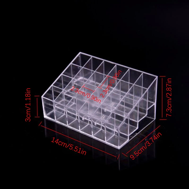 1PC 24 Grids Lipstick Display Stand Makeup Lip Gloss Holder Transparent Cosmetic Storage Display Rack Make Up Tools