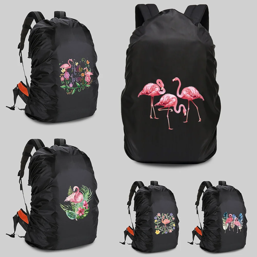 

Portable Rain Cover for Waterproof for Camping Hiking Climbing Outdoor Dustproof 20-70LBackpack Cover Flamingo Print Pattern