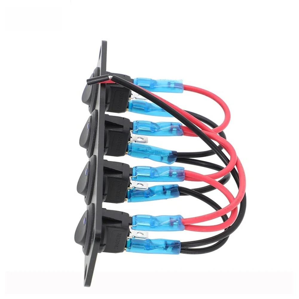4 Position Cat Eye Switch Panel Power Button for Automotive RV Truck Use Featuring Robust Construction and Low Profile Design