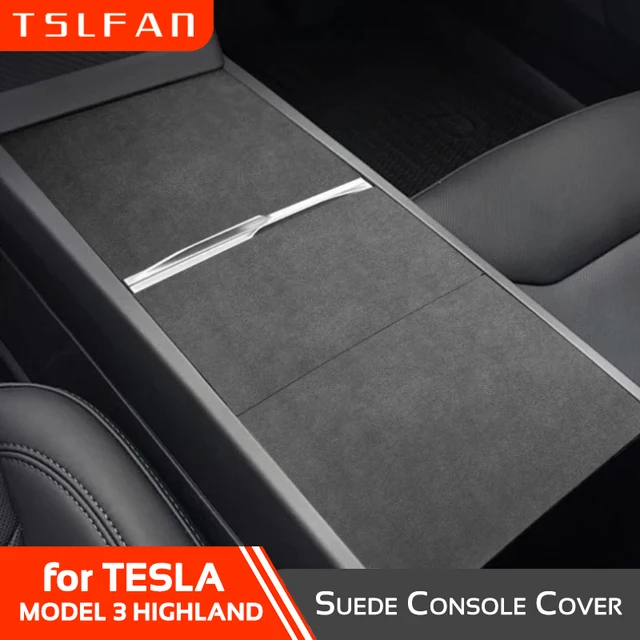 Zamszowy ochraniacz konsoli środkowej do Tesla Model 3 2021-2023 Highland 2024 Naklejka na panel centralny Akcesoria samochodowe