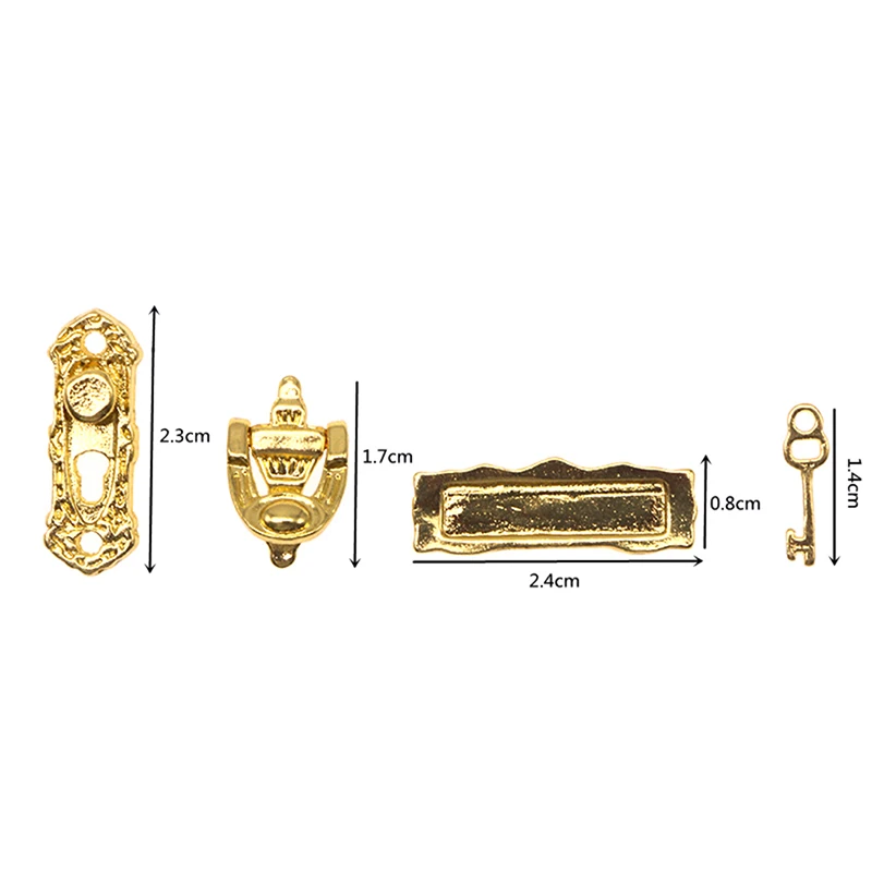 1 Satz 1:12 Puppenhaus-Hardware, Miniatur-Türklopfer aus Metall, Möbelzubehör, DIY-Zubehör für Mu Diegoas