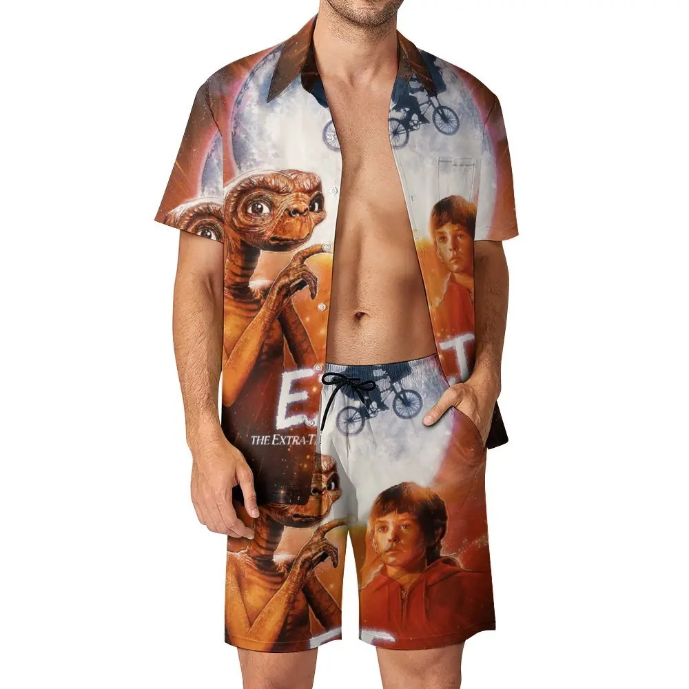 E.T. The Extra Terrestrial (1982) Movie Fo Men's Beach Suit Graphic Cool 2 Pieces Coordinates  High Grade  Beach USA Size