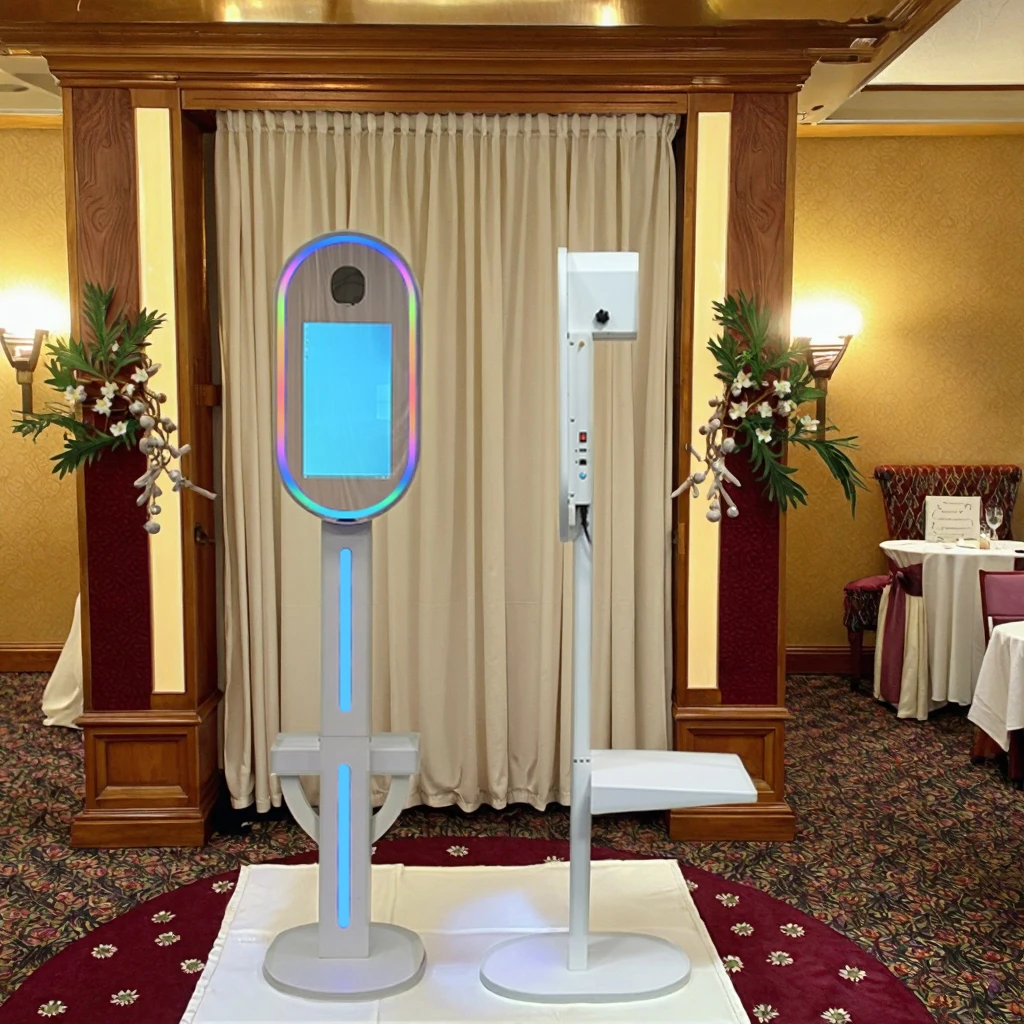 

Portable 15.6 Inch Oval Photo Booth Shell DSLR Software Compatible for Party Events and Use