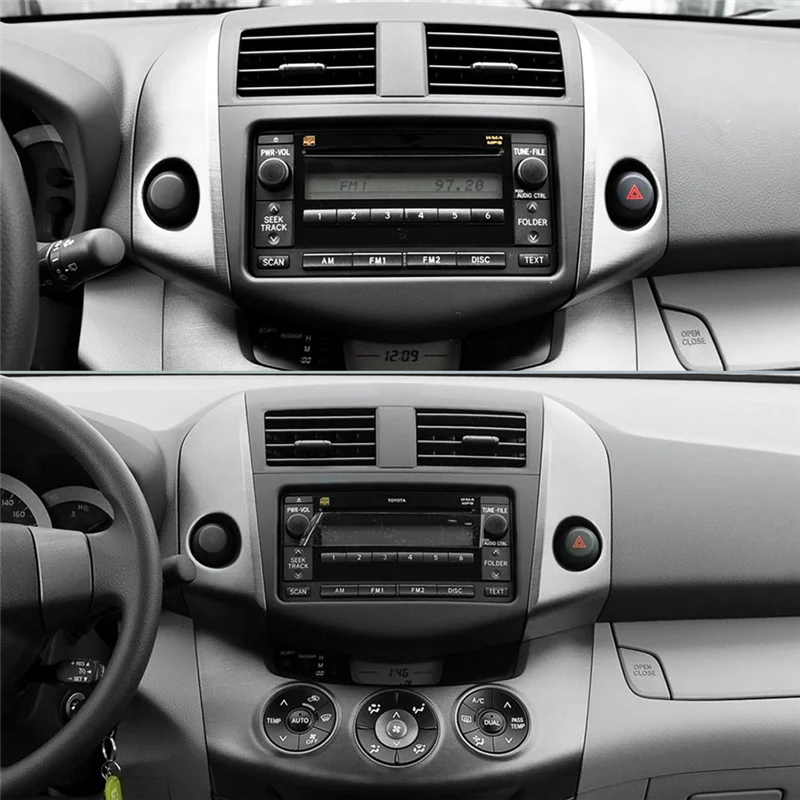 1Pair Car Center Instrument Cluster Finish Panel Trim 55412-42060 55413-42070 for Toyota RAV4 2006 2006-2012 Dash Frame