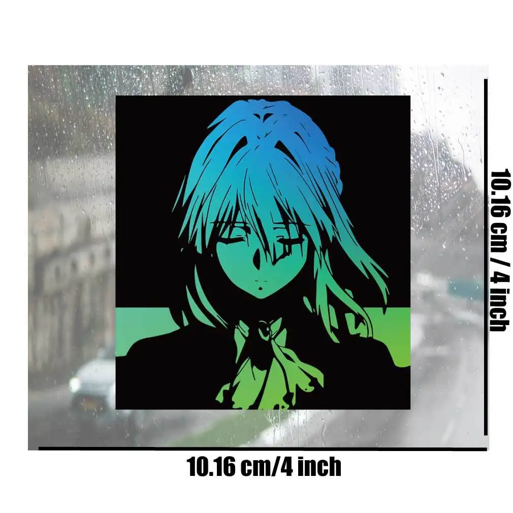 10.16X10.16CM 10PCS Violet Popular Anime Two-dimensional Peripheral Sticker 4-inch Crystal Label DIY Glass Sticker Art Supplies