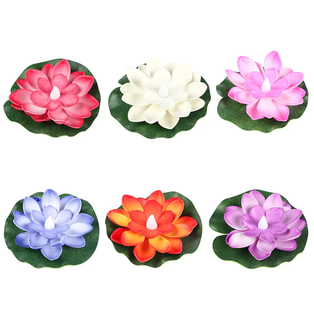 Floating Pool Light Electronic Lotus Floating Lantern Funny Lotus Pool Lamp Decorative River Lantern Wedding Festival Decoration