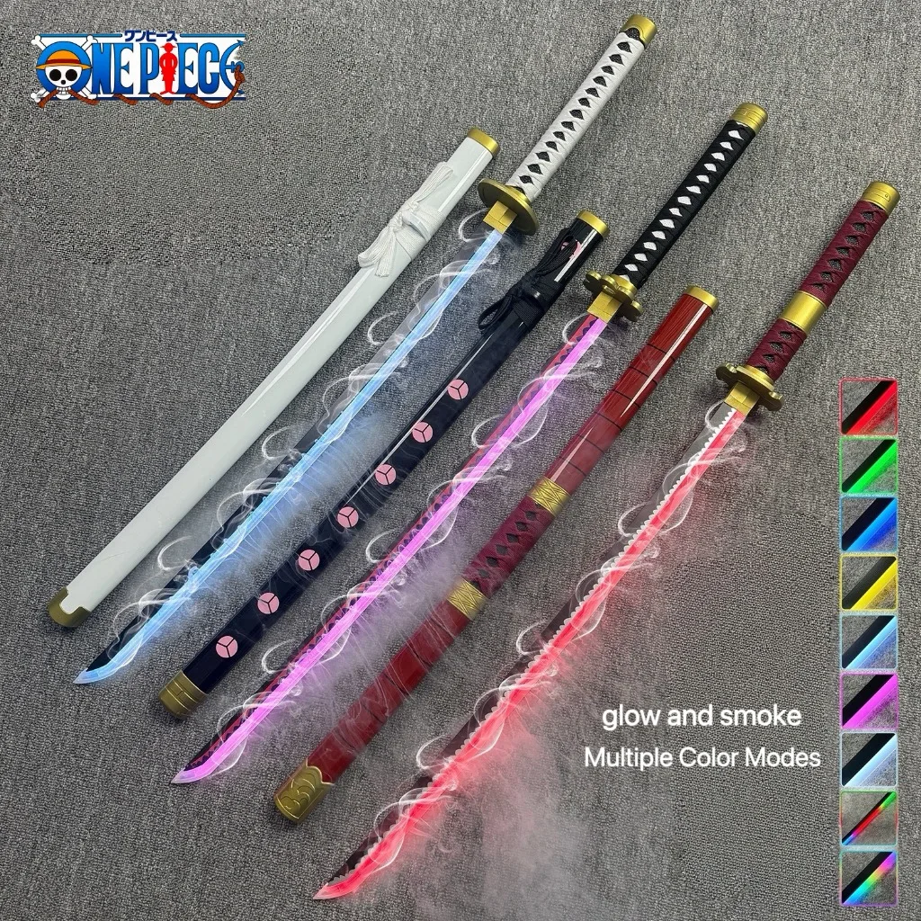 

104 см (40 дюймов) Клинок Зоро из One Piece: Вадо Ичимонджи, Шусуи, Сандай Китецу, Катана с эффектом дыма, разноцветная, реквизит для косплея, подарок