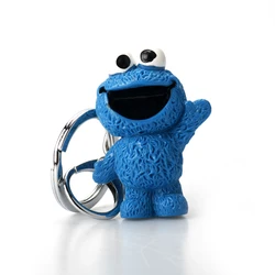 Cartoon Anime Sesame Street PVC Figure Keychain Cookie Monster Doll Toys Pendant Key Chain For Children Kid Gift Cartoon Keyring