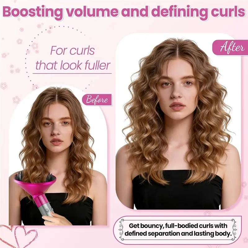 ABKR-Diffuser Attachment+Tension Comb For Dyson Airwrap HS01 HS05 HS08 For Fast Drying And Styling Wave Curly Thick Hair A