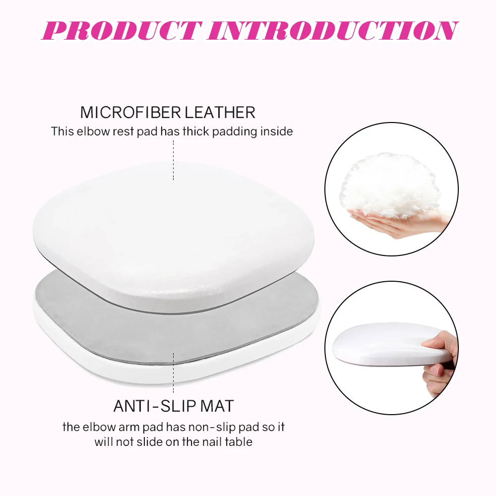 Nail Rest Pillow For Two-handed Square Microfiber Leather Elbow Rest Pad Professional Non-Slip Nail Technician Hand Rest Pillow