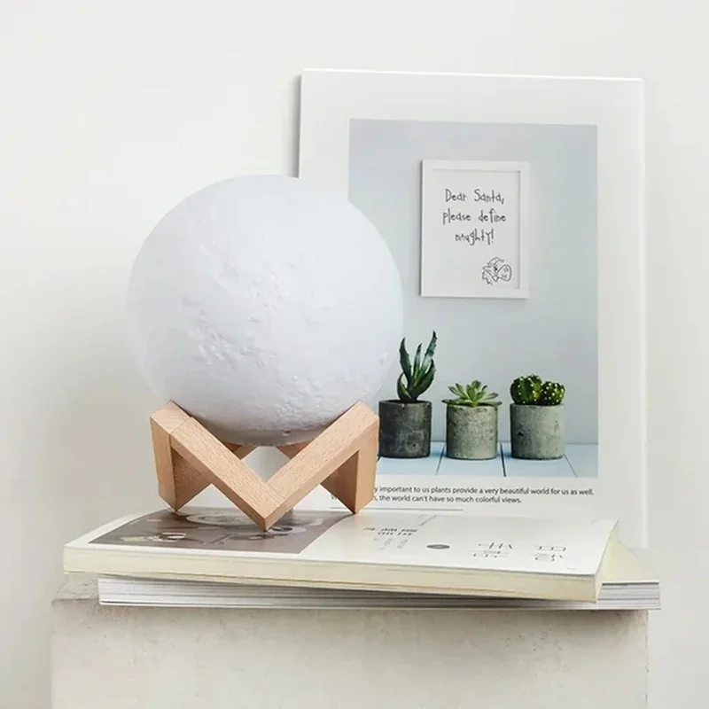 8 cm DIY Planet Lamp Moon Galaxy Night Light Art Painting Graffiti Birthday Gift Bedroom Living Room Decoration (With Stand)